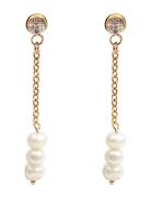 Mint Trio Pearl Dangle Ear Ørestickere Smykker Gold Pipol's Bazaar