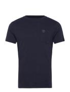 Chest Pocket Short Sleeve Tee Designers T-Kortærmet Skjorte Navy Timbe...