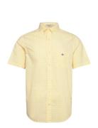 Reg Poplin Gingham Ss Shirt Tops Shirts Short-sleeved Yellow GANT