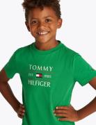 Tommy Flag Hilfiger Reg Tee Ss Tops T-Kortærmet Skjorte Green Tommy Hi...