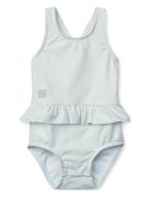 Amina Baby Stripe Swimsuit Badedragt Badetøj Blue Liewood