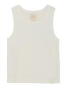 Top Rib Tops T-shirts Sleeveless Cream Creamie