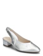 Slingback Shoes Sling Backs Heeled Slingbacks Silver Gabor