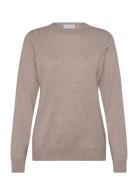 Man O-Neck Plain Designers Knitwear Round Necks Beige Davida Cashmere