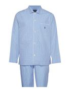 Gingham Poplin Long Sleep Set Pyjamas Nattøj Blue Polo Ralph Lauren