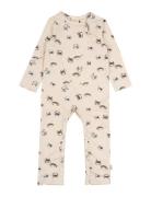 Jumpsuit L/S Printed Langærmet Body Cream Petit Piao