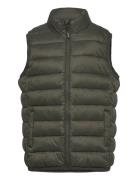 Quilted Gilet Foret Vest Khaki Green Mango