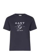 Reg Graphic Ss T-Shirt Tops T-shirts & Tops Short-sleeved Navy GANT