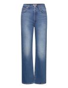 Ribcage Full Length Med Indigo - Worn In Bottoms Jeans Straight-regula...