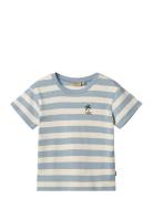 T-Shirt S/S Liam Tops T-Kortærmet Skjorte Blue Wheat