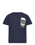 Tnneely S_S Tee Tops T-Kortærmet Skjorte Navy The New