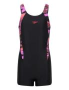 Girls Hyperboom Splice Legsuit Sport Swimsuits Purple Speedo