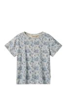 T-Shirt S/S Ella Tops T-Kortærmet Skjorte Blue Wheat