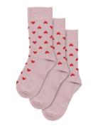 Minipop Bamboo Heart Socks 3 Pack Socks & Tights Socks Pink Minipop