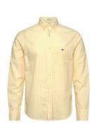 Reg Classic Poplin Stripe Shirt Tops Shirts Casual Yellow GANT