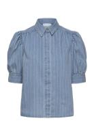 Mspria Short Sleeve Shirt Tops Shirts Short-sleeved Blue Minus