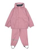 Pu Rain W. Susp. Outerwear Rainwear Rainwear Sets Pink Mikk-line