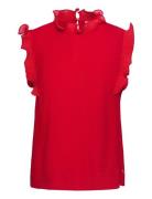 Top With Ruffles Tops Blouses Sleeveless Red Coster Copenhagen