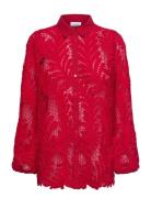 Lace Shirt Tops Shirts Long-sleeved Red Coster Copenhagen