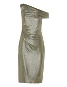 Metallic -Shoulder Cocktail Dress Knælang Kjole Green Lauren Ralph Lau...