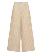 Rodebjer Bethann Cotton Designers Trousers Wide Leg Beige RODEBJER