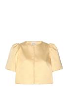 Serena Short Sleeve Wrap Blouse Designers Blouses Short-sleeved Yellow...