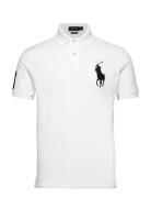 Basic Mesh-Ssl-Knt Tops Polos Short-sleeved White Polo Ralph Lauren