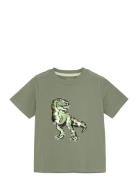 T-Shirt Ss Tops T-Kortærmet Skjorte Green Minymo