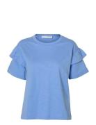 Slfrylie Ss Florence Tee M Noos Tops T-shirts & Tops Short-sleeved Blu...