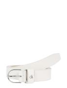 Ck Metal Loop Round Buckle 2.5 Bælte White Calvin Klein