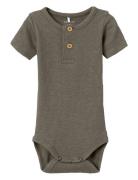 Nbmkab Ss Body Noos Bodies Short-sleeved Brown Name It