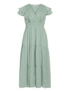 Vikaren C/S Midi Frill Dress/Dc/Ka Knælang Kjole Green Vila
