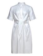 Tie-Front Linen Shirtdress Kort Kjole White Lauren Women