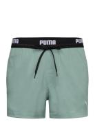 Puma Swim Men Logo Short Shorts 1P Sport Shorts Green Puma Swim