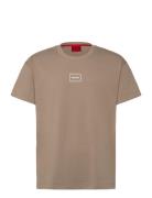 Laze T-Shirt Designers T-Kortærmet Skjorte Beige HUGO