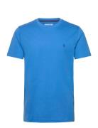 S/S Embroidered Logo Tops T-Kortærmet Skjorte Blue Original Penguin