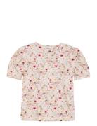T-Shirt Ss Aop Tops T-Kortærmet Skjorte White Minymo