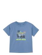 T-Shirt Ss Tops T-Kortærmet Skjorte Blue Minymo