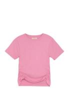 T-Shirt Ss Rib Tops T-Kortærmet Skjorte Pink Creamie