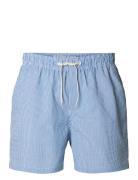 Slhcooper Seersucker Swimshorts W Bottoms Shorts Casual Blue Selected ...