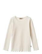 T-Shirt L/S Ida Tops T-shirts Long-sleeved T-Skjorte Cream Wheat