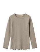 T-Shirt L/S Ida Tops T-shirts Long-sleeved T-Skjorte Grey Wheat