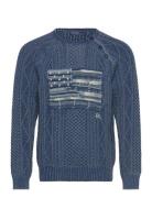 Aran-Knit Flag Cotton Sweater Designers Sweatshirts & Hoodies Sweatshi...