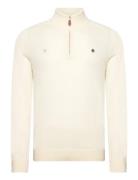 Merino John Zip Tops Knitwear Half Zip Jumpers White Morris