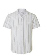 Slhrelaxnew-Linen Shirt Ss Resort Tops Shirts Short-sleeved White Sele...