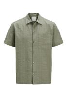 Jprcceaston Seersucker S/S Shirt Ln Tops Shirts Linen Shirts Green Jac...