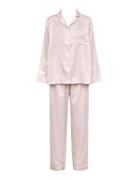 Leo Sateen Pyjamas Pyjamas Nattøj Pink Missya