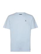 Cross Logo Organic Tee Tops T-Kortærmet Skjorte Blue Clean Cut Copenha...