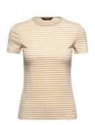 Striped Stretch Cotton Crewneck Tee Tops T-shirts & Tops Short-sleeved...