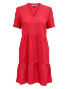 Onltiri-Caro S/S V-Neck Lin Dress Cc Pnt Kort Kjole Red ONLY